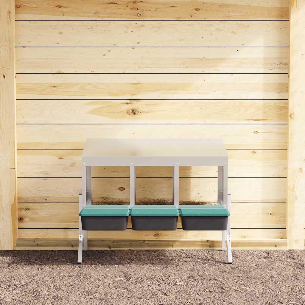 hønseredekasse 3 rum med ben galvaniseret stål