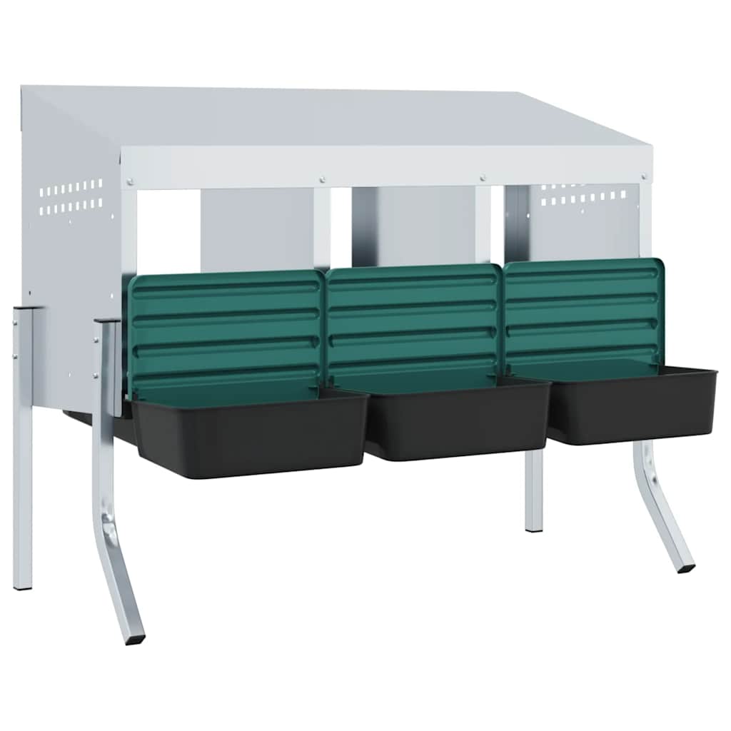 hønseredekasse 3 rum med ben galvaniseret stål