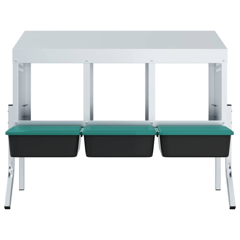 hønseredekasse 3 rum med ben galvaniseret stål