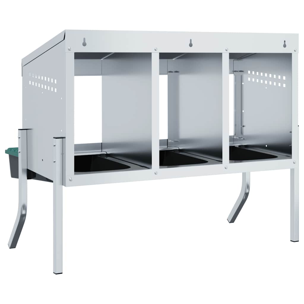 hønseredekasse 3 rum med ben galvaniseret stål