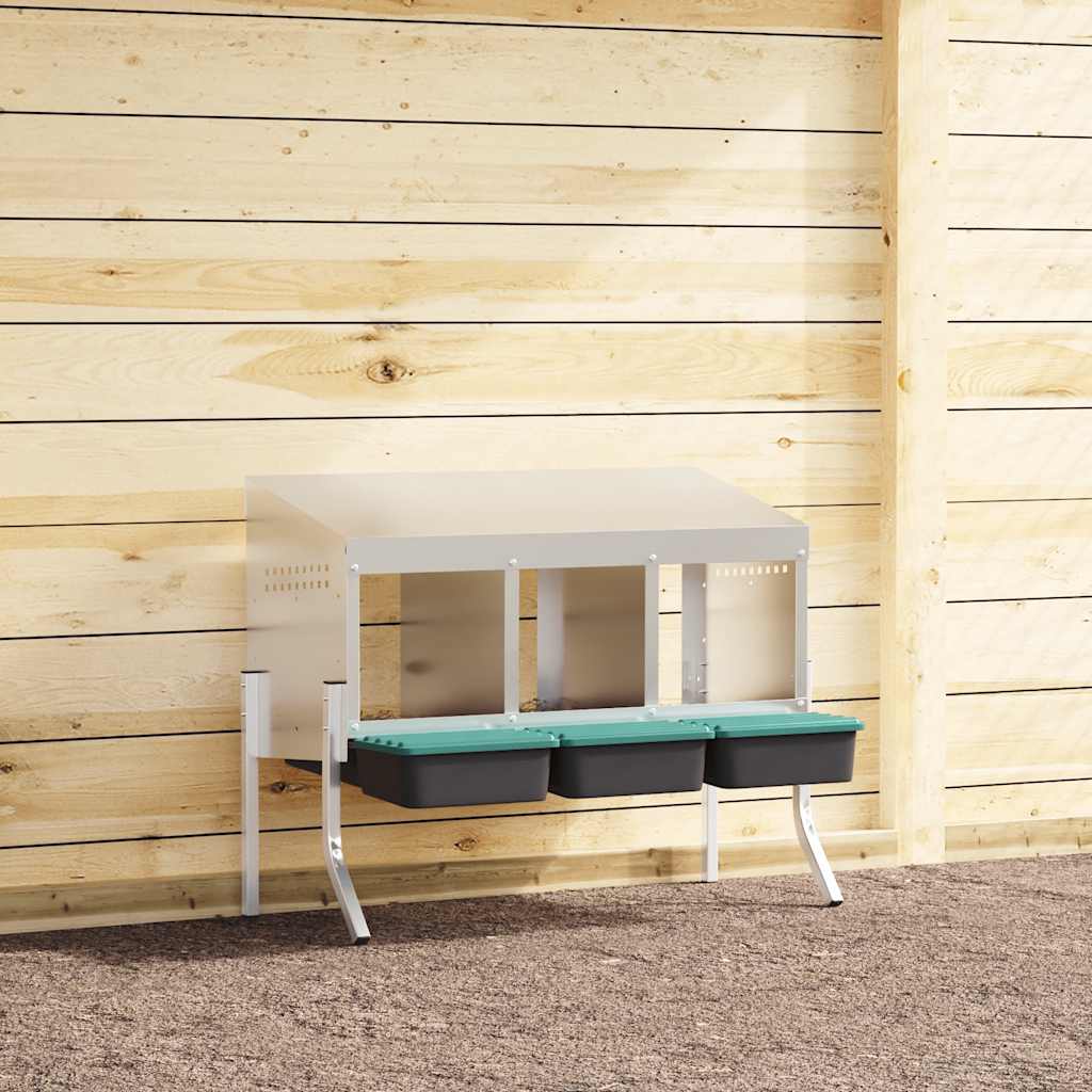 hønseredekasse 3 rum med ben galvaniseret stål