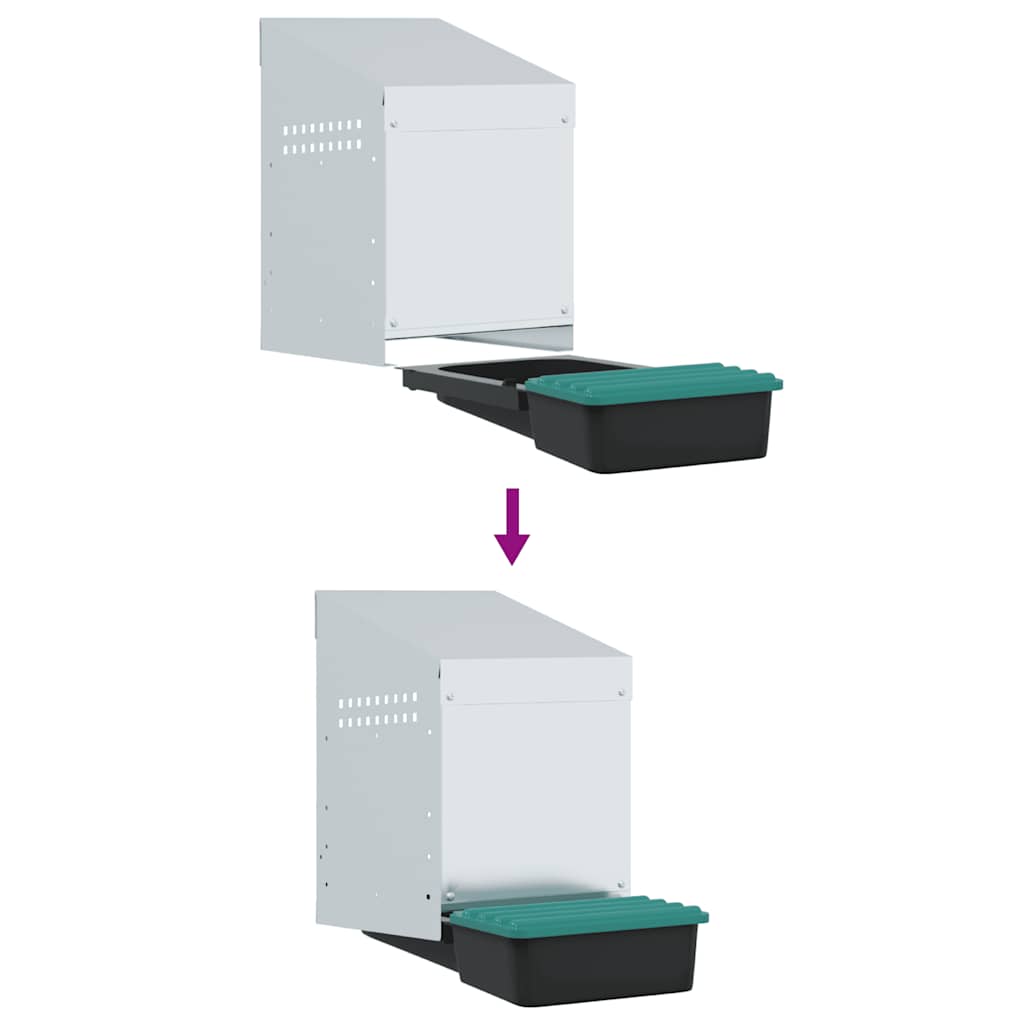 hønseredekasse med 1 rum vægmonteret galvaniseret stål