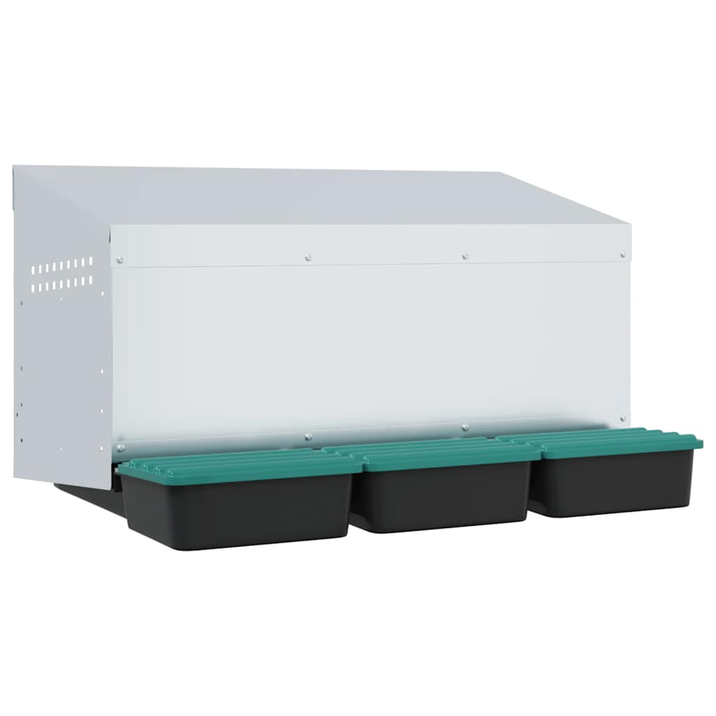 hønseredekasse med 3 rum vægmonteret galvaniseret stål