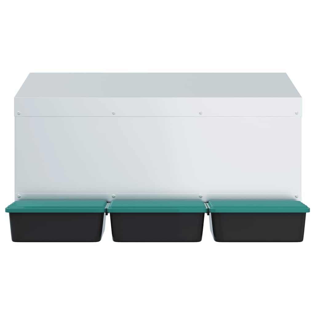 hønseredekasse med 3 rum vægmonteret galvaniseret stål