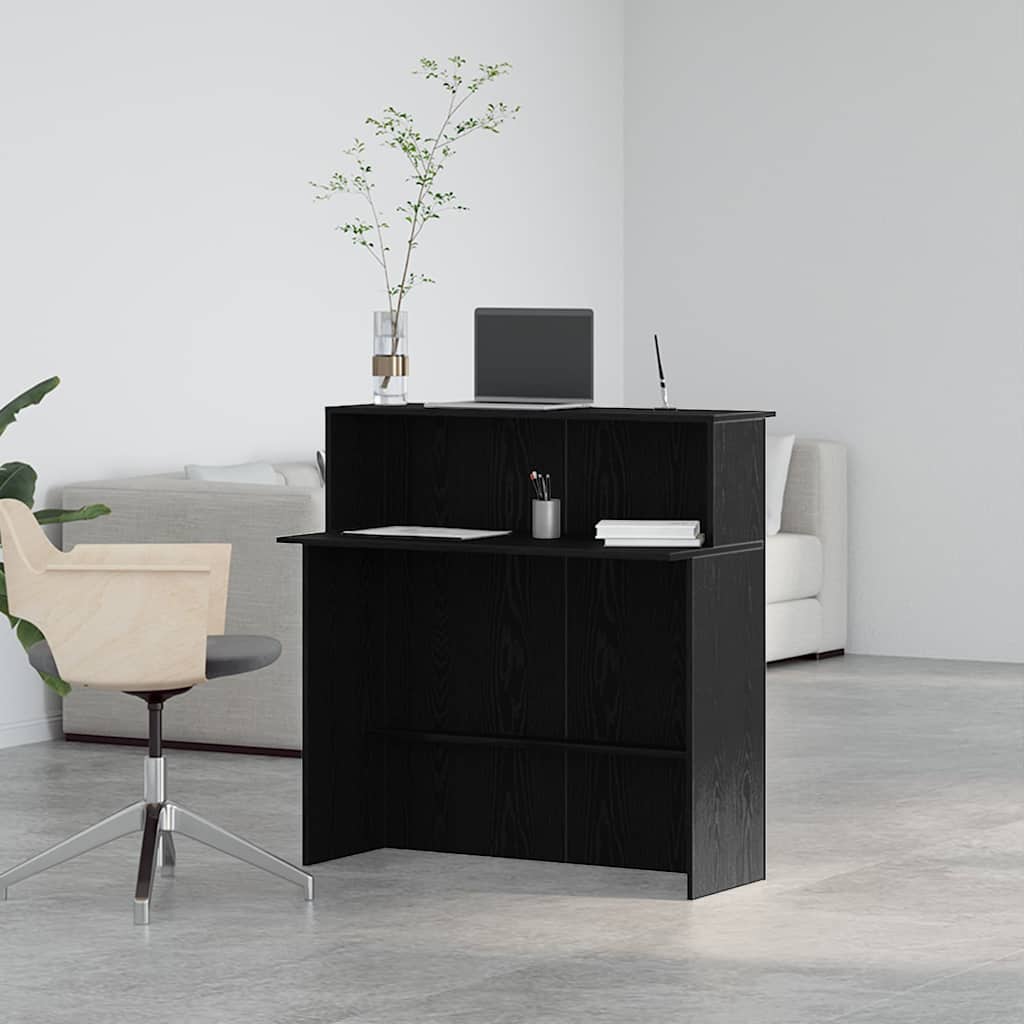 receptionsskranke 100x50x103,5 cm konstrueret træ sort