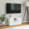 TV-skab ODDA med skuffe 79x24x40 cm massivt fyrretræ hvid
