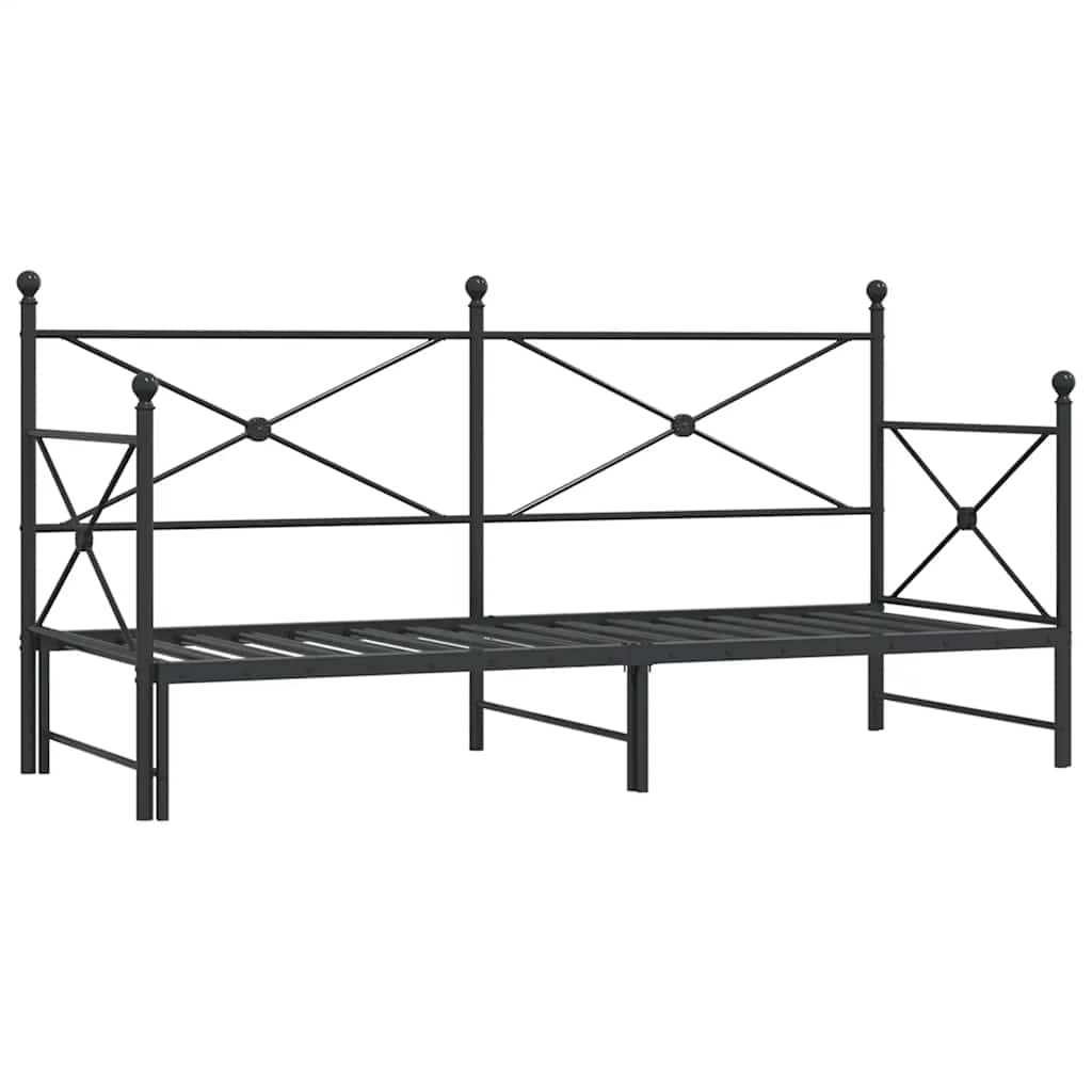 daybed med udtræk uden madras 80x200 cm stål sort