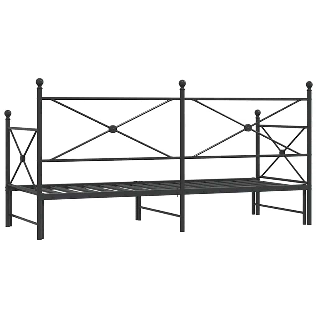 daybed med udtræk uden madras 90x200 cm stål sort