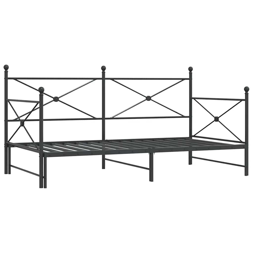 daybed med udtræk uden madras 100x200 cm stål sort