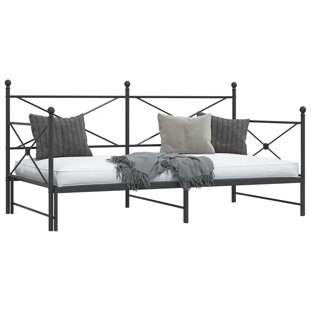 daybed med udtræk uden madras 100x200 cm stål sort