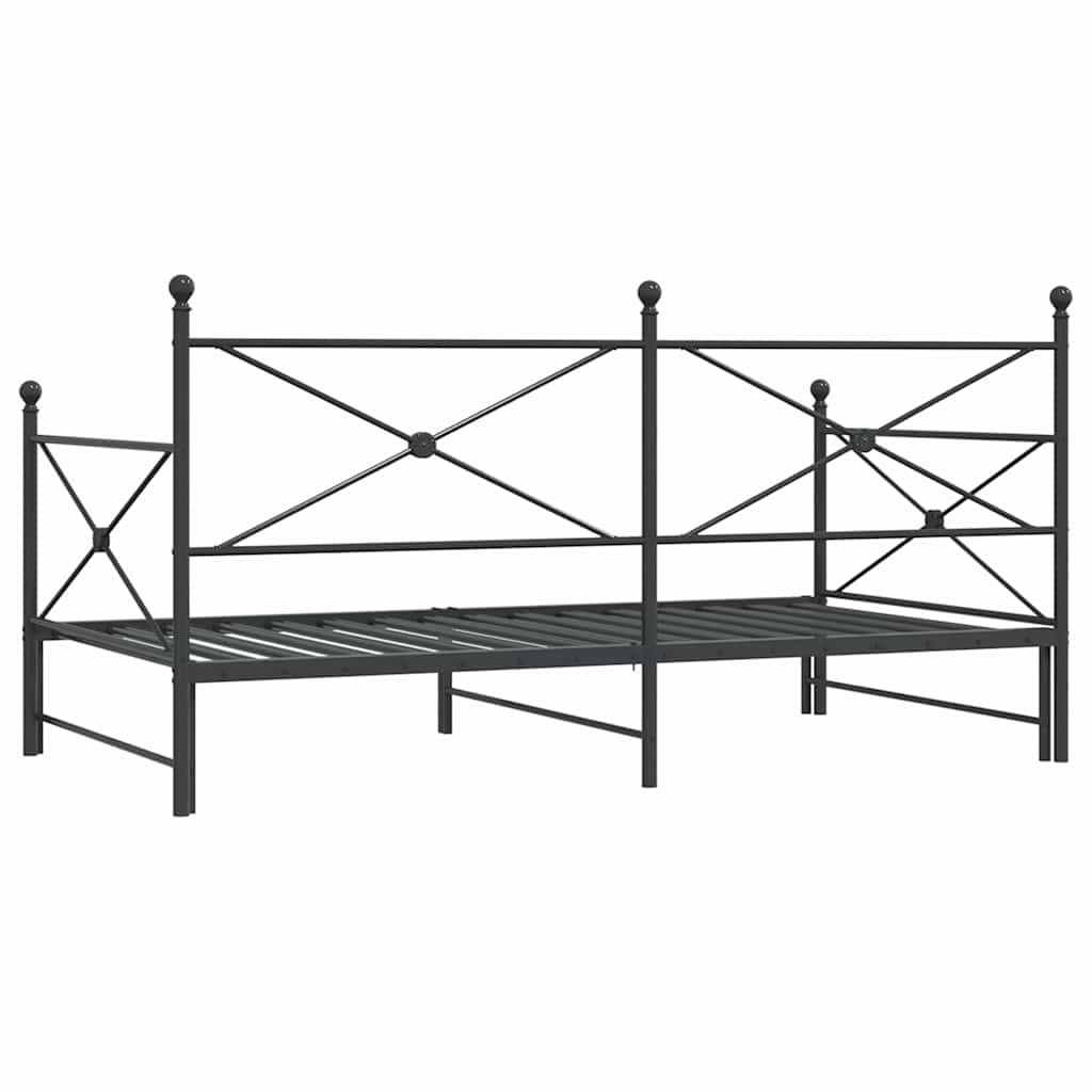 daybed med udtræk uden madras 100x200 cm stål sort