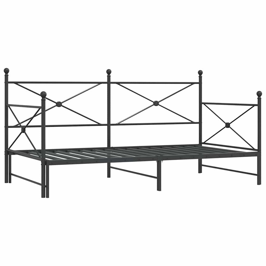 daybed med udtræk uden madras 107x203 cm stål sort