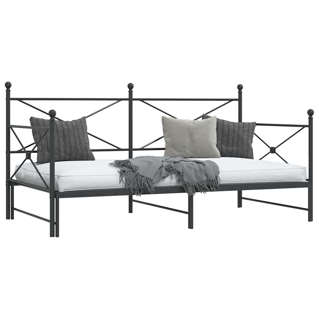 daybed med udtræk uden madras 107x203 cm stål sort