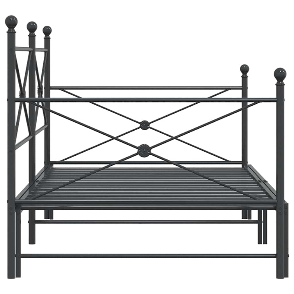 daybed med udtræk uden madras 107x203 cm stål sort