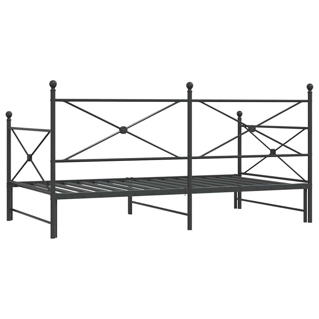 daybed med udtræk uden madras 107x203 cm stål sort