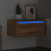 væghængt sengebord med LED-lys kunsteg