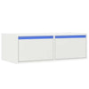 tv-skab med LED-lys 75x35,5x25 cm hvid