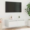 tv-skab med LED-lys 75x35,5x25 cm hvid