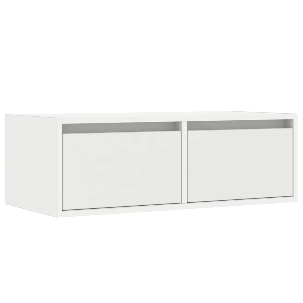 tv-skab med LED-lys 75x35,5x25 cm hvid