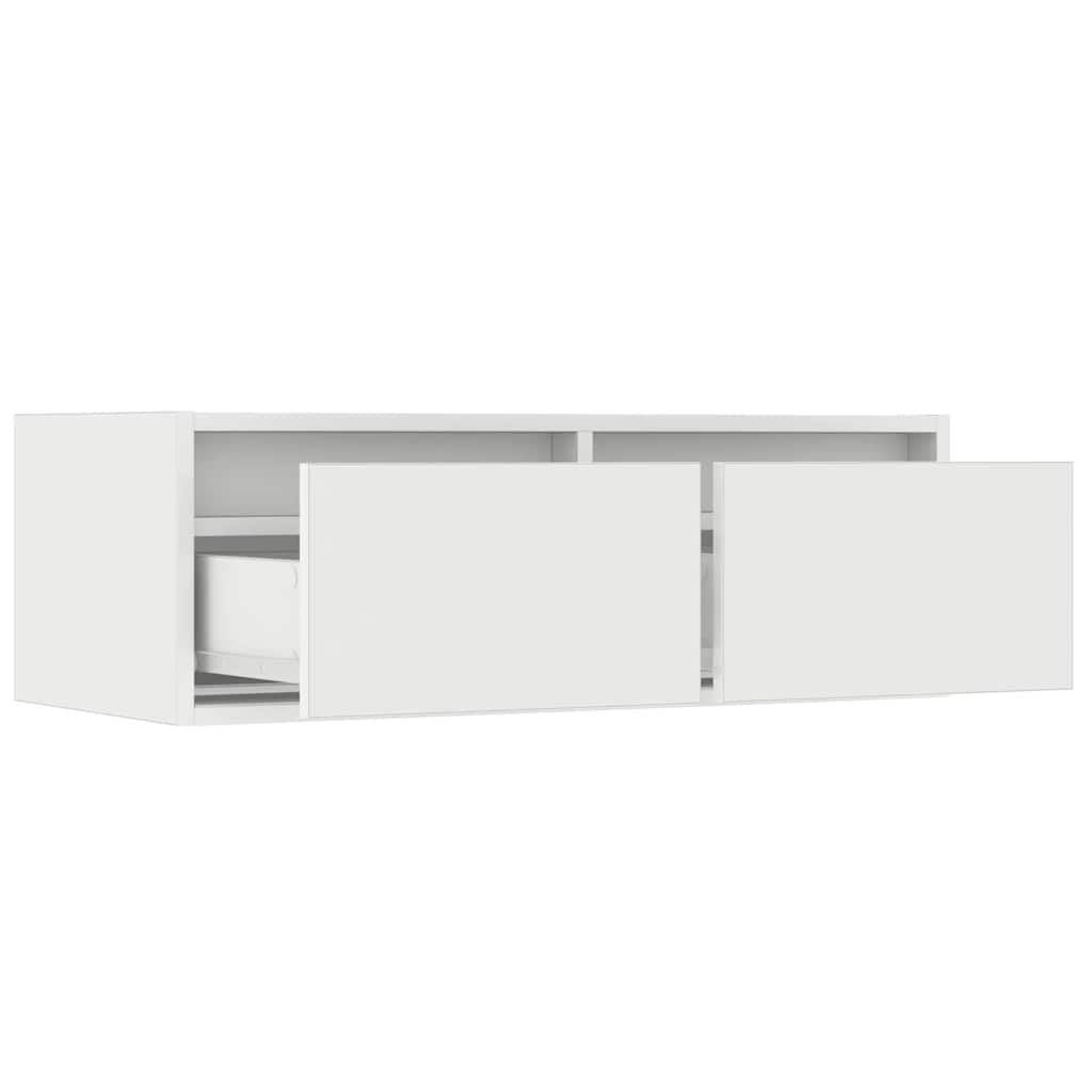 tv-skab med LED-lys 75x35,5x25 cm hvid