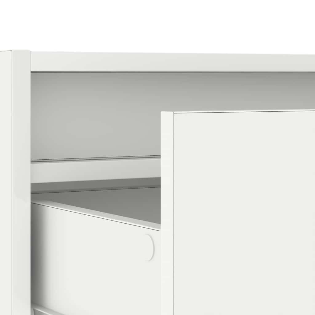 tv-skab med LED-lys 75x35,5x25 cm hvid
