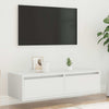 tv-skab med LED-lys 100X35,5x25 cm hvid