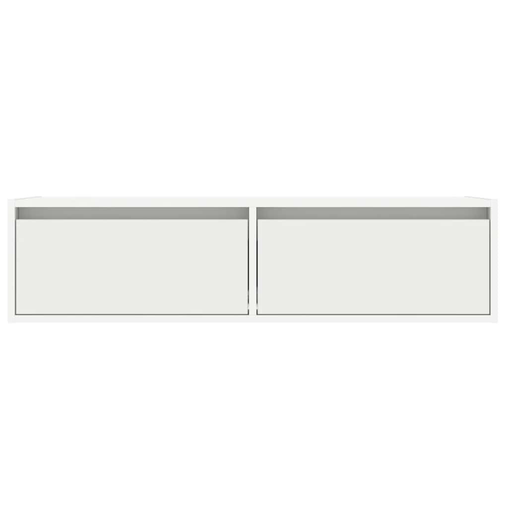tv-skab med LED-lys 100X35,5x25 cm hvid