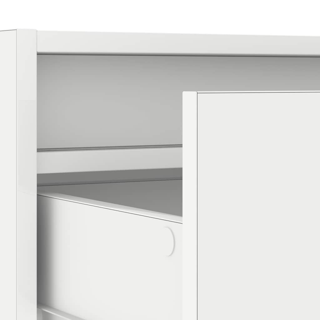 tv-skab med LED-lys 100X35,5x25 cm hvid