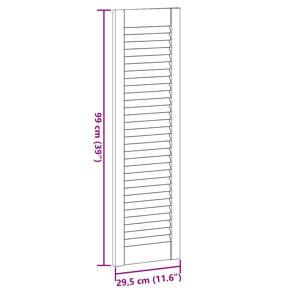 skabslåger 2 stk. 99x29,5 cm lameldesign massivt fyrretræ