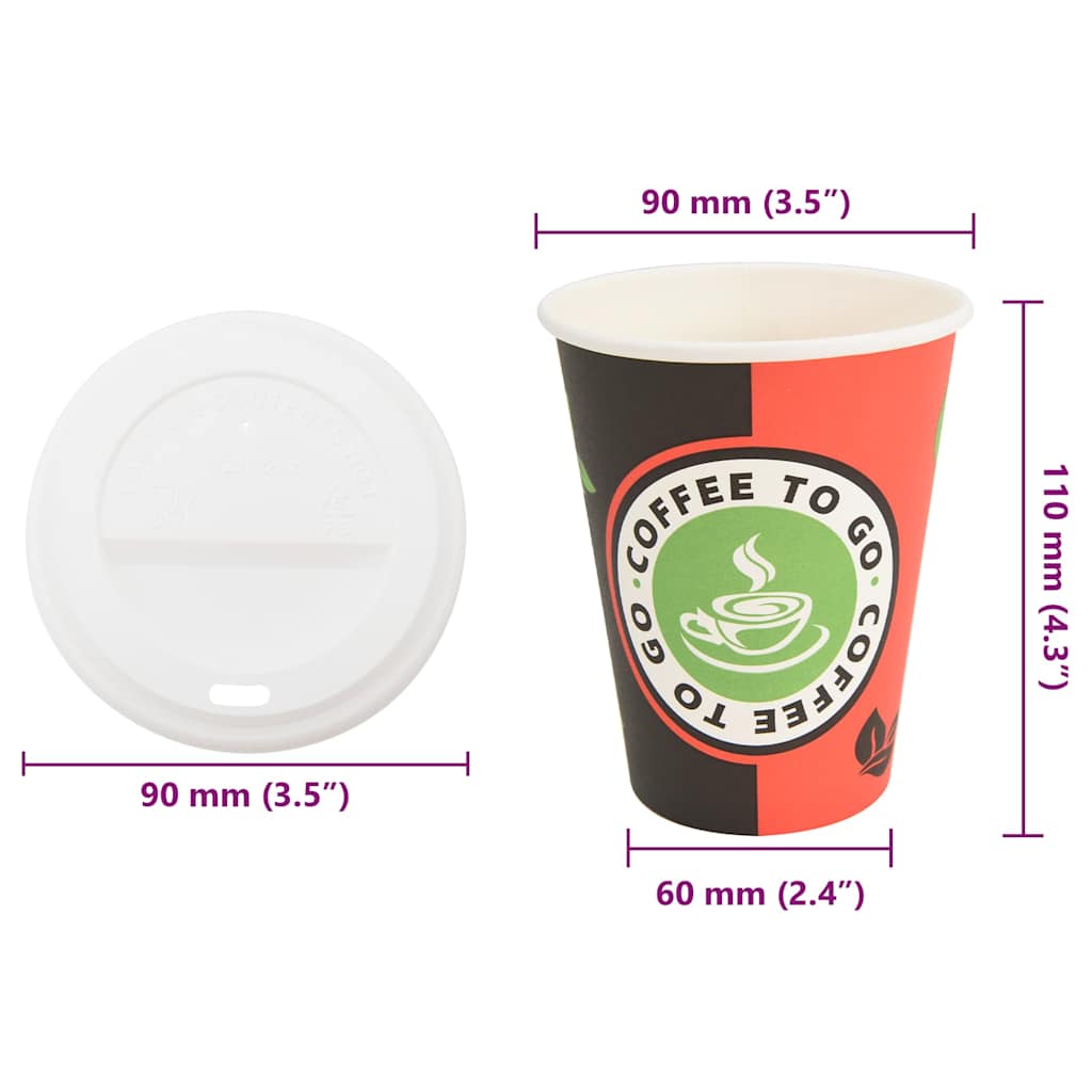 kaffekopper af papir med låg 1000 stk. 4oz 100ml