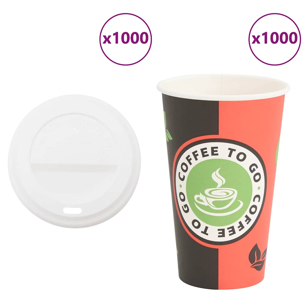 kaffekopper af papir med låg 1000 stk. 16oz 400ml
