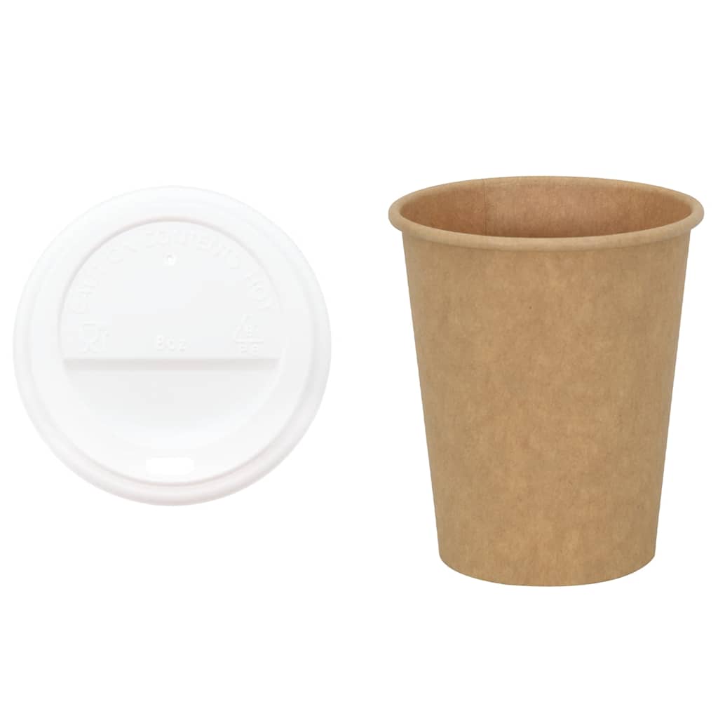 kaffekopper af papir med låg 1000 stk. 8oz 200ml