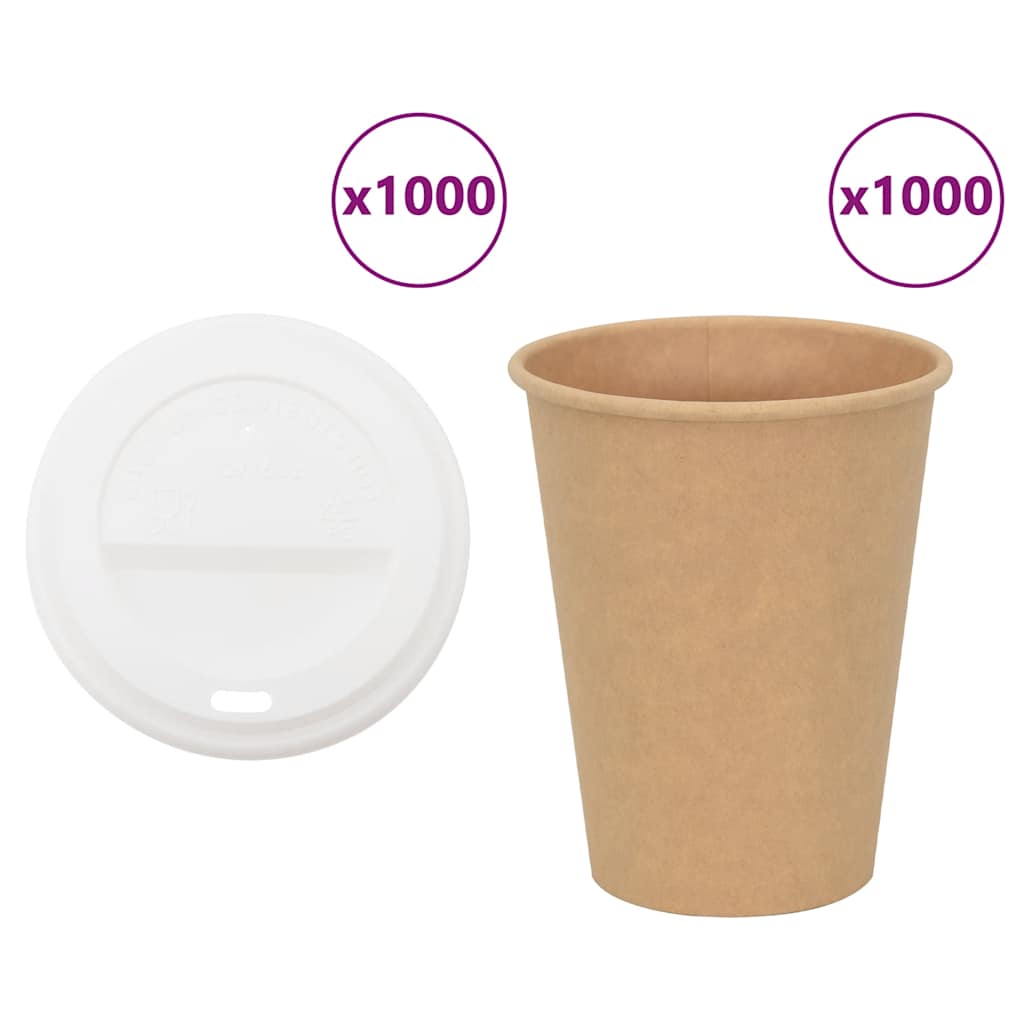 kaffekopper af papir med låg 1000 stk. 12oz 300ml