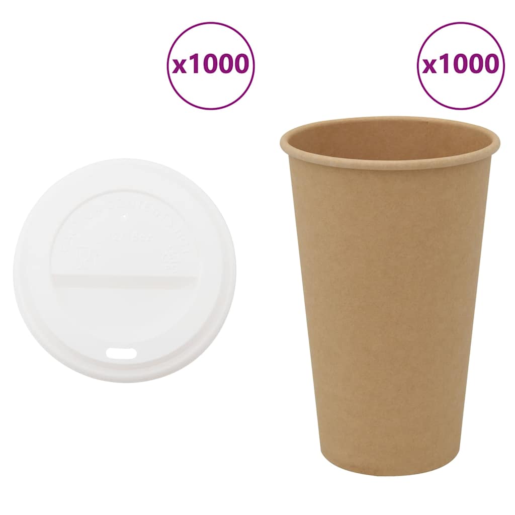 kaffekopper af papir med låg 1000 stk. 16oz 400ml