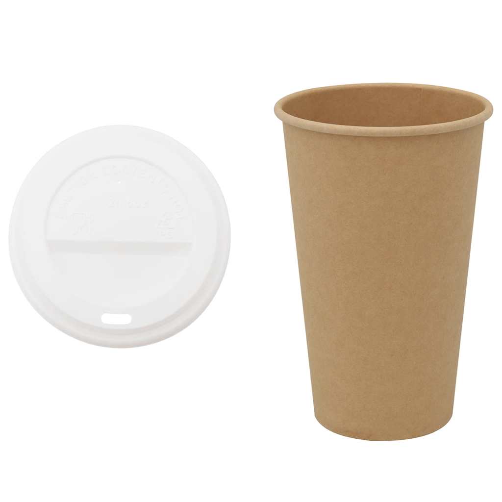 kaffekopper af papir med låg 1000 stk. 16oz 400ml