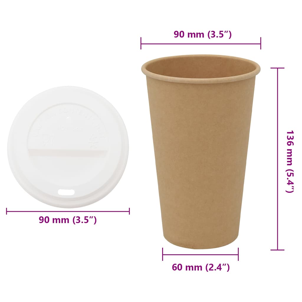 kaffekopper af papir med låg 1000 stk. 16oz 400ml