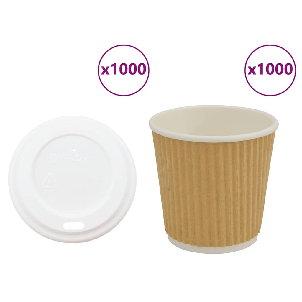 kaffekopper af papir med låg 1000 stk. 4oz 100ml