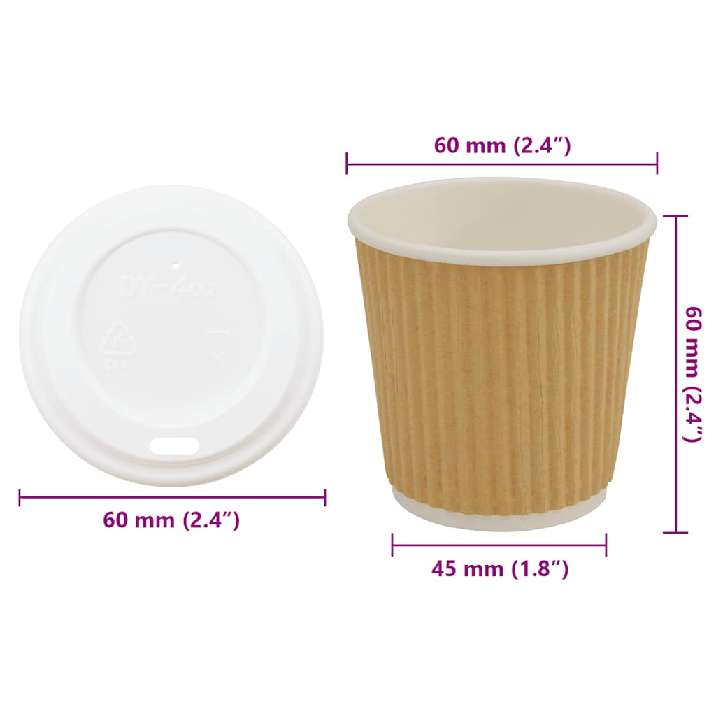 kaffekopper af papir med låg 1000 stk. 4oz 100ml