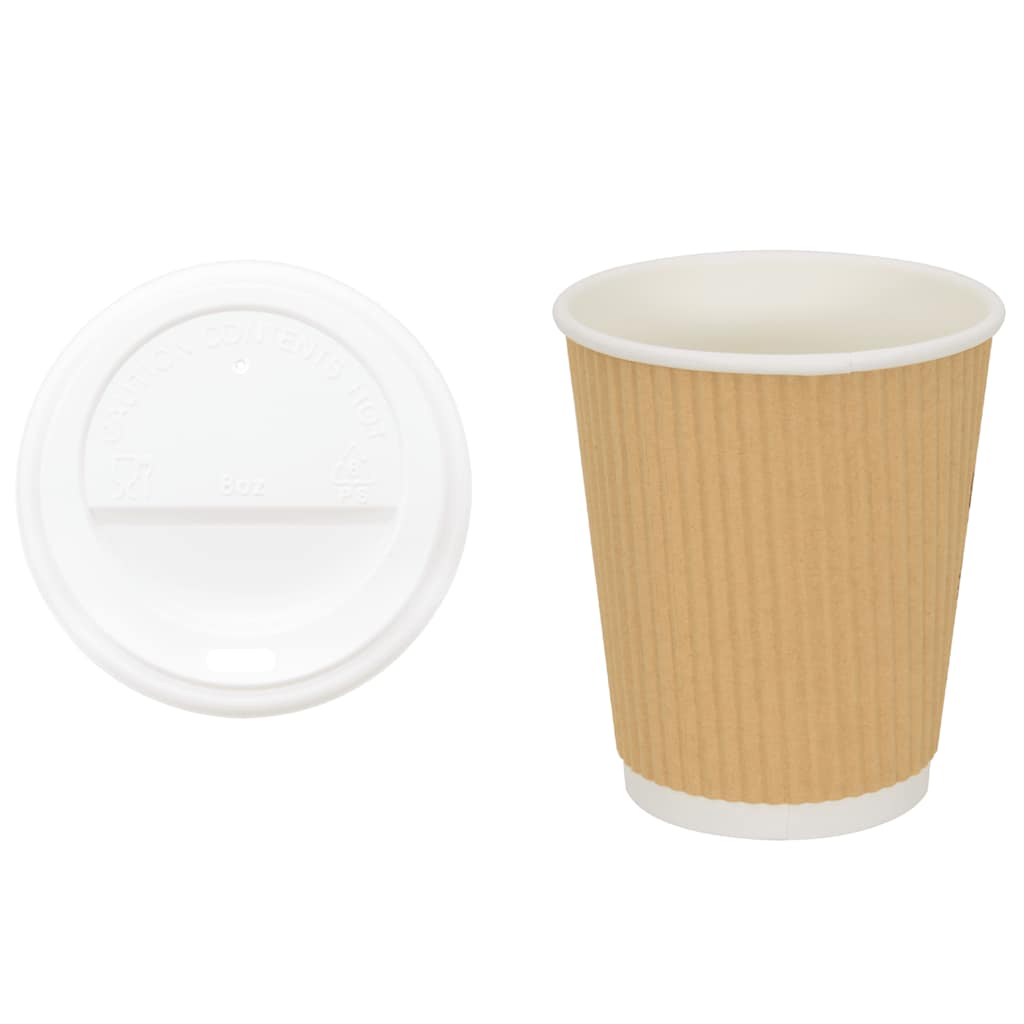 kaffekopper af papir med låg 1000 stk. 8oz 200ml