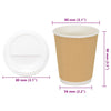 kaffekopper af papir med låg 1000 stk. 8oz 200ml