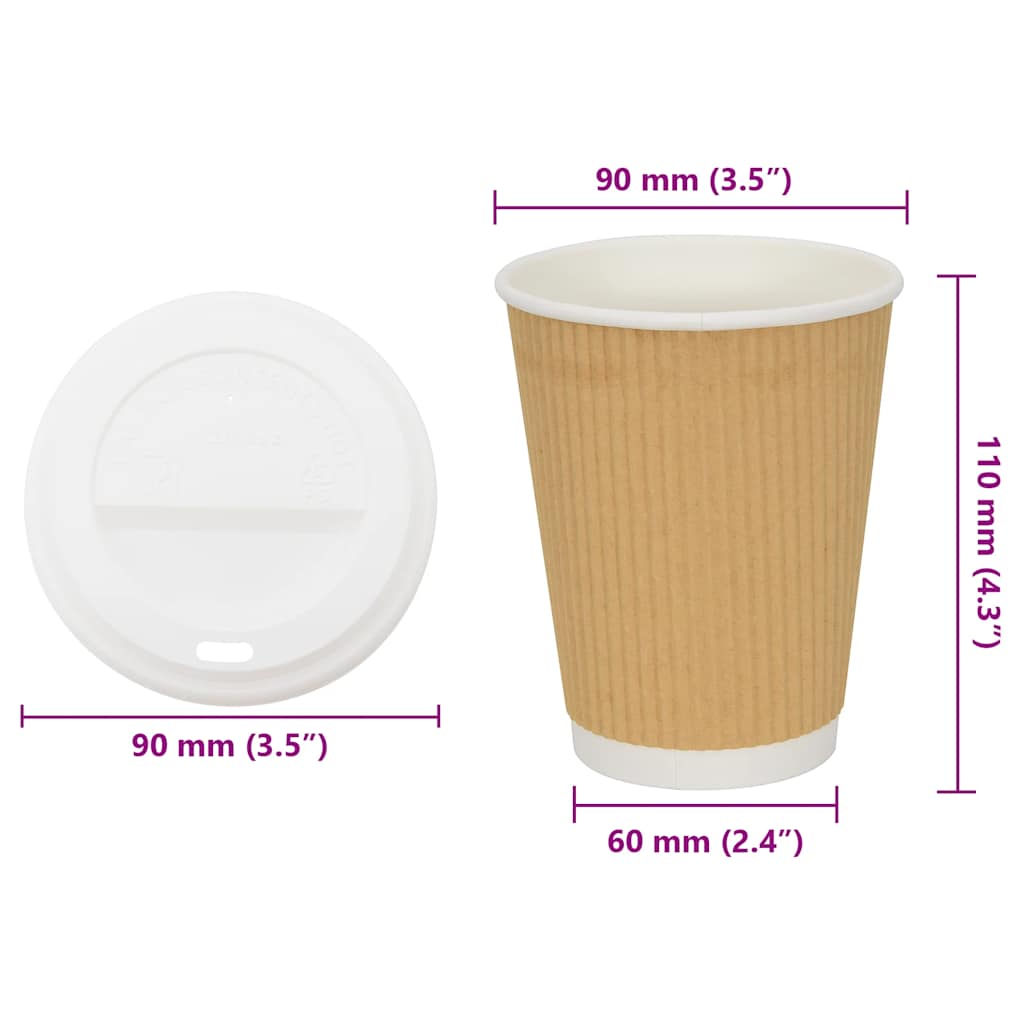kaffekopper af papir med låg 1000 stk. 12oz 300ml