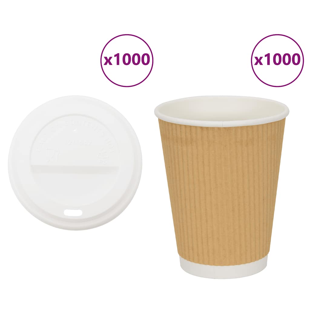 kaffekopper af papir med låg 1000 stk. 16oz 400ml