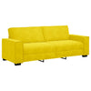 sofasæt 3 dele med hynder velour gul