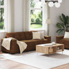Sofa 2 pcs Brun 221 x 78 x 80 cm Kunstlæder