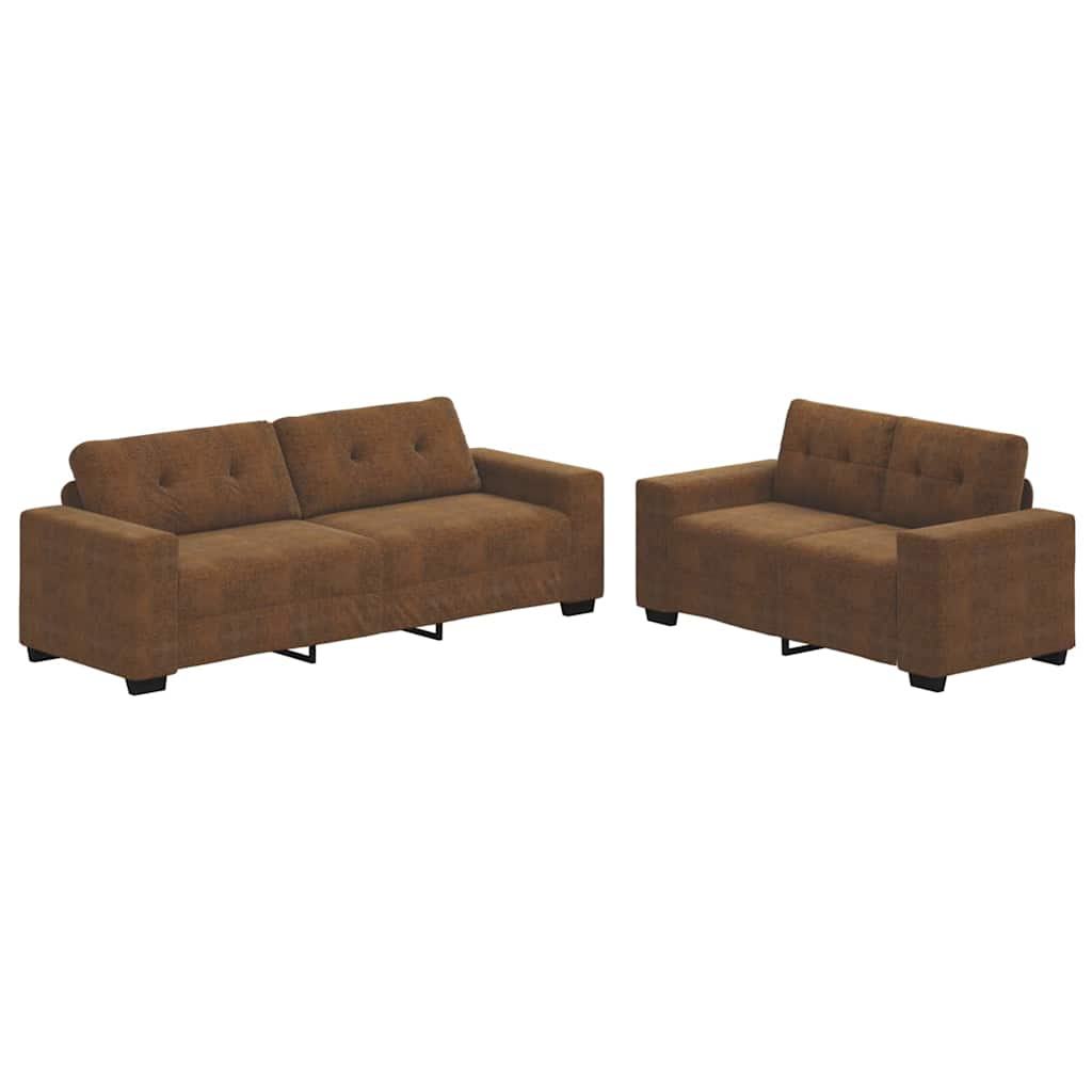 Sofa 2 pcs Brun 221 x 78 x 80 cm Kunstlæder