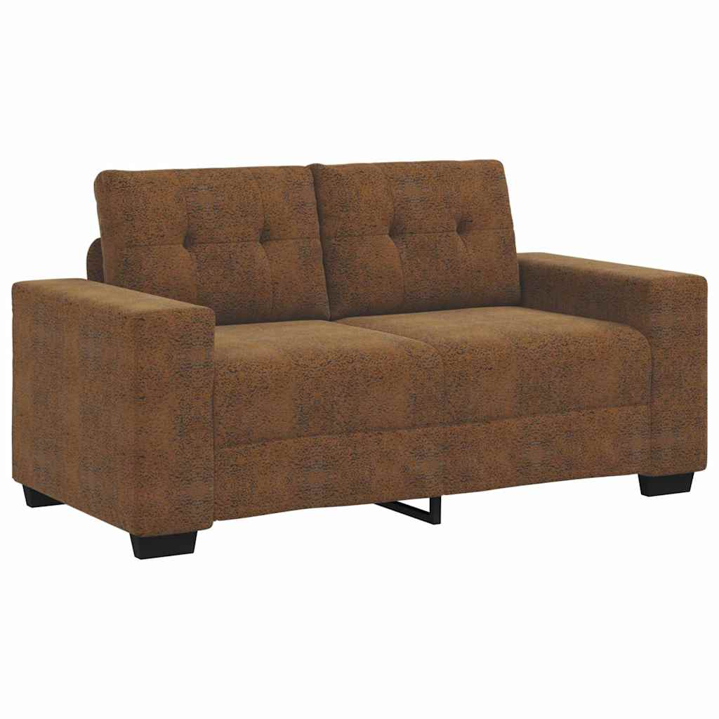 Sofa 2 pcs Brun 221 x 78 x 80 cm Kunstlæder