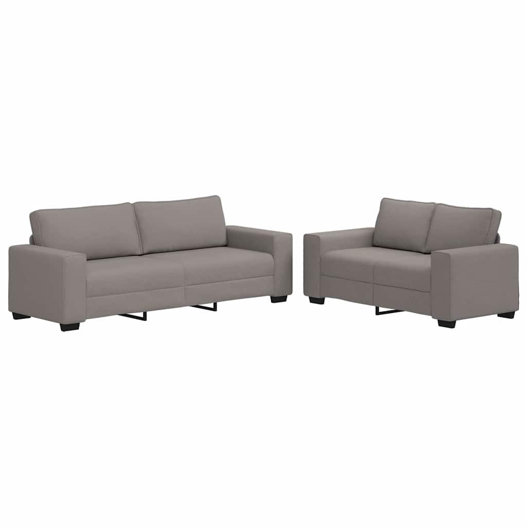 sofasæt 2 dele med hynder stof gråbrun
