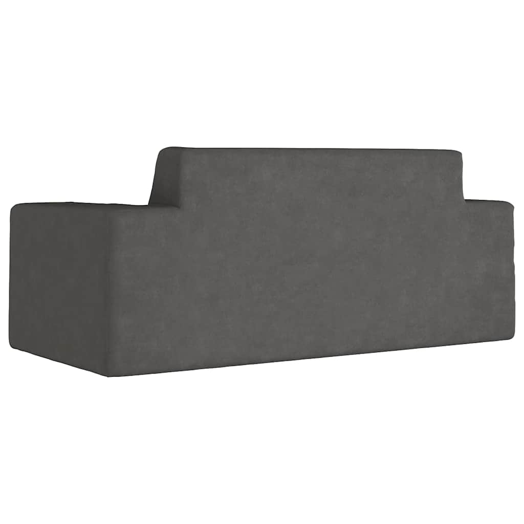 2-personers sofa til børn blødt plys antracitgrå