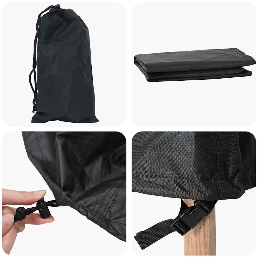 Havebænkkappe Sort 134 x 70 x 65 / 94 cm 420D stof