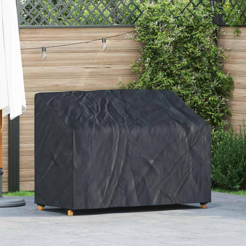 Havebænkkappe Sort 134 x 70 x 65 / 94 cm 420D stof